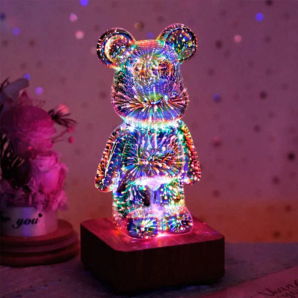 ⏰ Promoção Último Dia 49% de Desconto - Urso de Fogos de Artifício 3D | Luz de Decoração Noturna