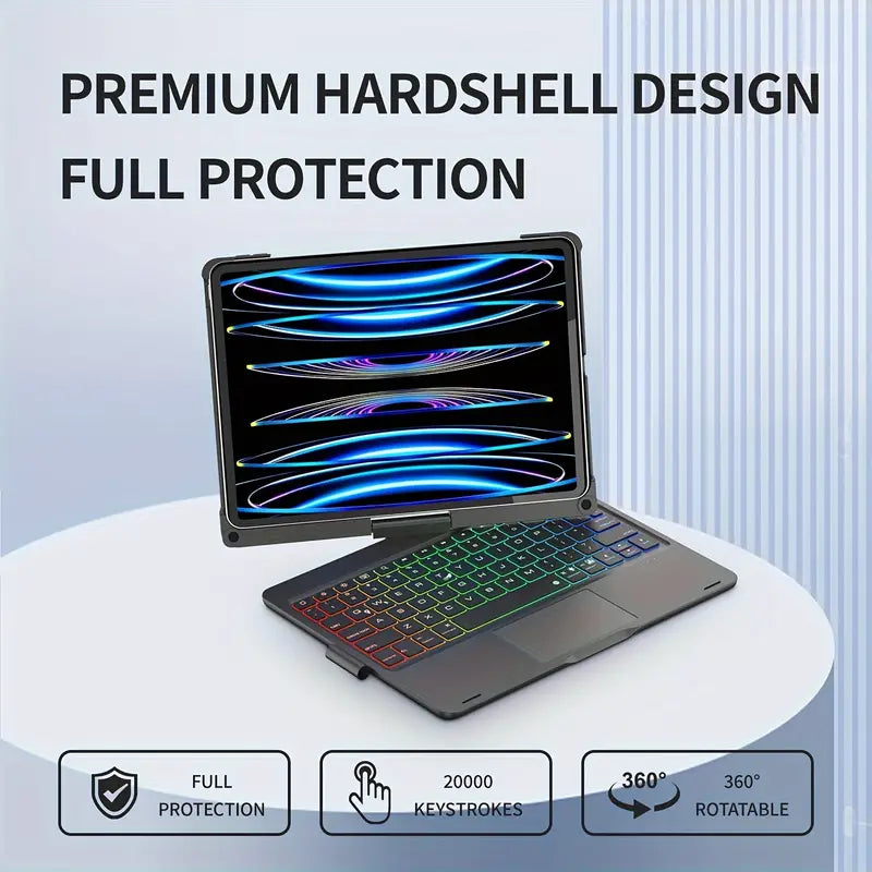Case for iPad With Built in Keyboard & Multi Touchpad +  Screen 360° Rotation + Free Screen protector & Cleaning Kit - 🚨 86% OFF LAST DAY
