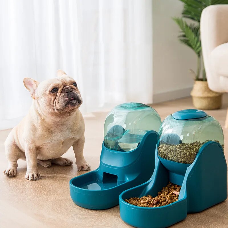 3.8L Pet Dog Cat Automatic Feeder Bowl for Dogs Drinking Water Fountain Bottle Kitten Bowls Slow Food Feeding Container Supplies