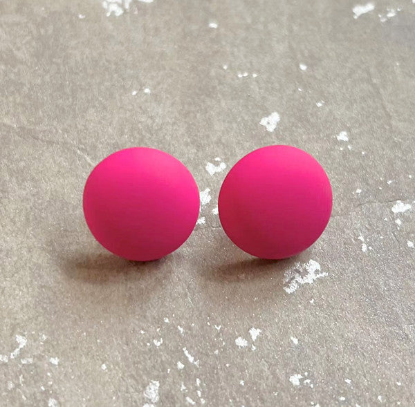 Pink Acrylic Chain 925 Silver Needle Barbie