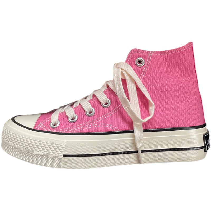 High/ Low Cut Pink Canvas Shoes