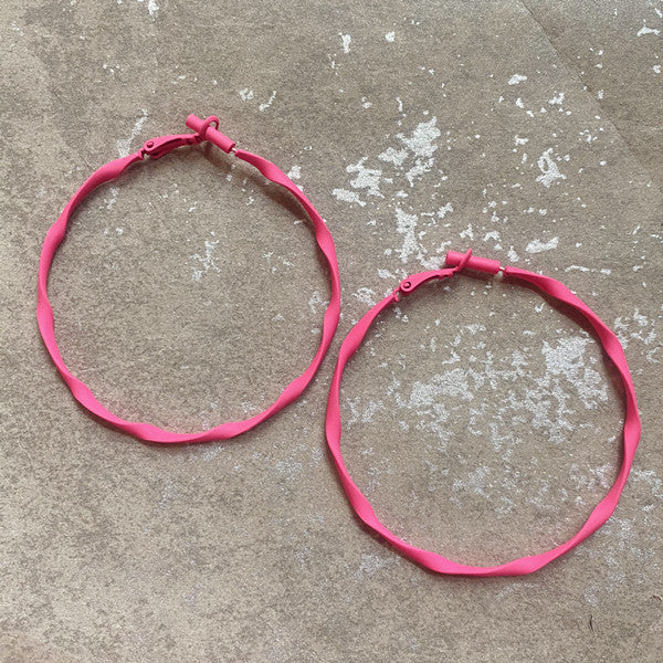 Pink Acrylic Chain 925 Silver Needle Barbie