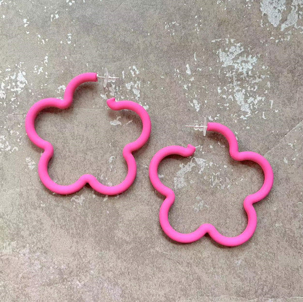 Pink Acrylic Chain 925 Silver Needle Barbie