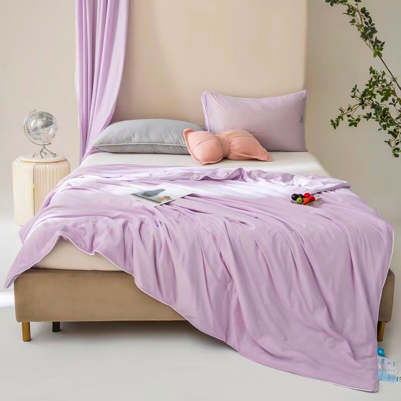 Cooling Blankets Smooth Air Condition Comforter Lightweight Summer Quilt Cool Feeling Fibre Fabric Skin-friendly Breathable