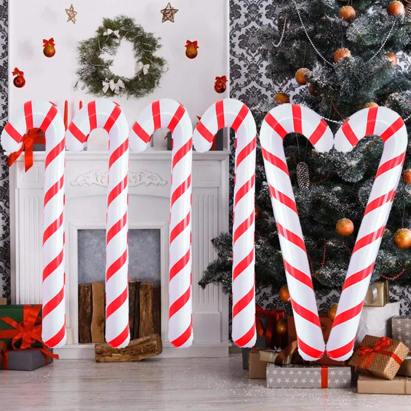 Inflatable Christmas Candy Cane Stick Balloons