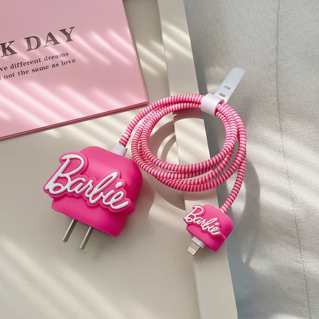 Pink Barbie Data Cable Protective Cover for Iphone 18/20W (LOW STOCK)