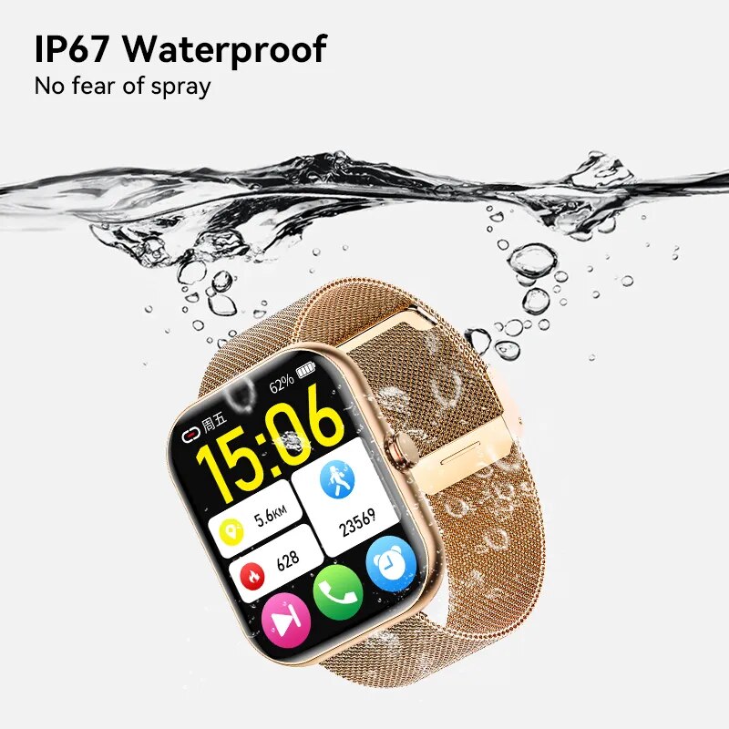 LIGE Smart Watch Woman Bluetooth Call AI Voice Waterproof IP68 Bracelet Heart Rate Blood Pressure Tracker 2023 Smartwatch Ladies
