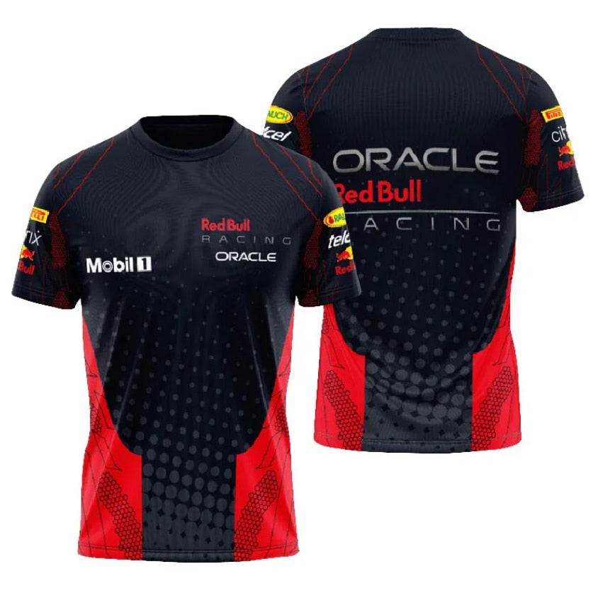 Oracle F1 Men's And Women's T-Shirt Red Animal 3D Printed Casual Sports Crewneck Top Boys Sweat Absorbent Breathable T-Shirt