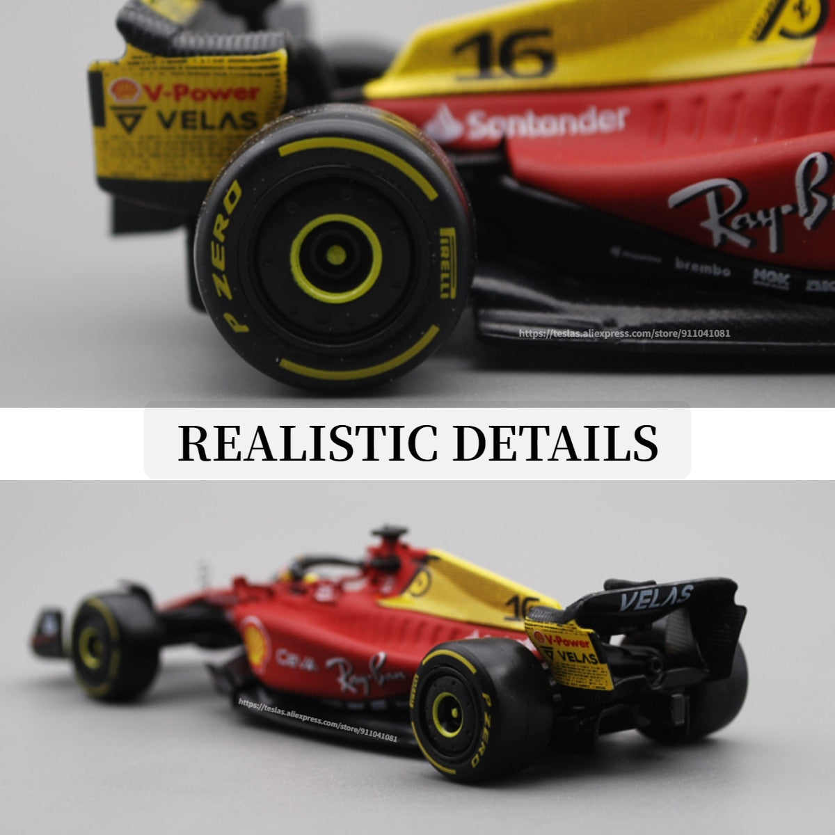 Bburago F1 2022 Car Model with Showcase, 75th Ferrari F175 Scale 1:43 Mercedes Red Bull Racing Replica Formula 1 Toy Miniature