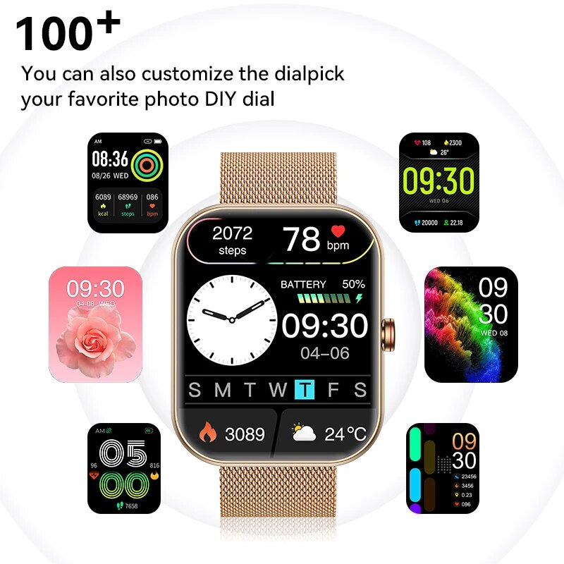 LIGE Smart Watch Woman Bluetooth Call AI Voice Waterproof IP68 Bracelet Heart Rate Blood Pressure Tracker 2023 Smartwatch Ladies