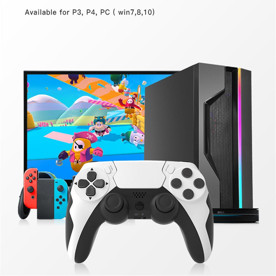 New Wireless Controller Bluetooth Gamepad Double Vibration 6Axis Joypad With Touchpad Microphone Earphone Port For PS4 PS3 PC