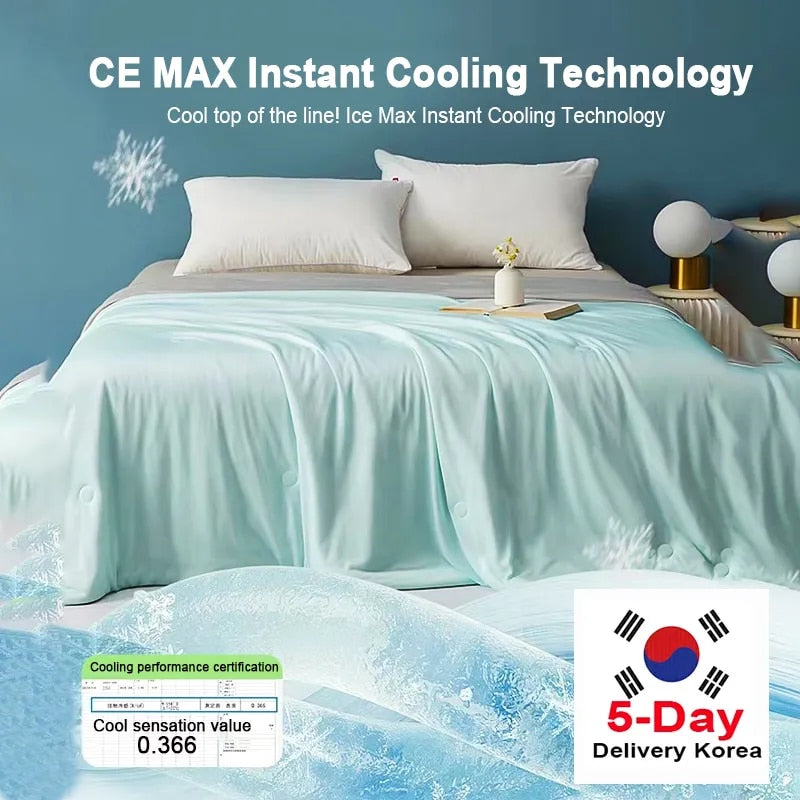 Cooling Blankets Smooth Air Condition Comforter Lightweight Summer Quilt Cool Feeling Fibre Fabric Skin-friendly Breathable