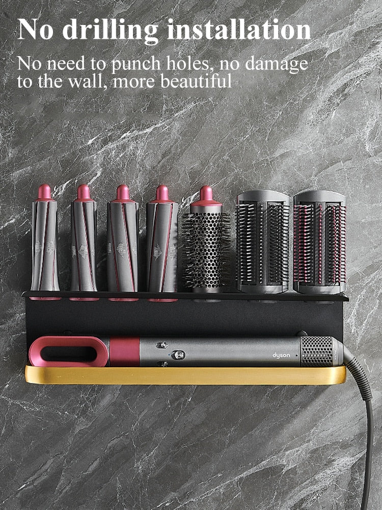 Hairdryer Holder Wall Mount Suitable For Dyson Airwrap Shelf Dryer And Hair Curler Holder Storage Rack Bathroom Organizer FR2002