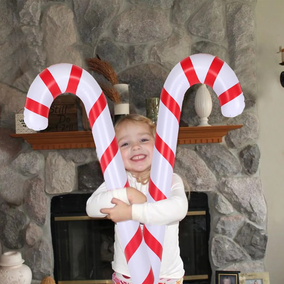 Inflatable Christmas Candy Cane Stick Balloons