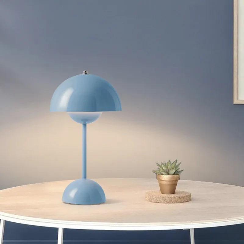 Mushroom Flower Bud Rechargeable LED Table Lamps Desk Night For Bedroom Dining Touch Night Light Simple Modern Decoration