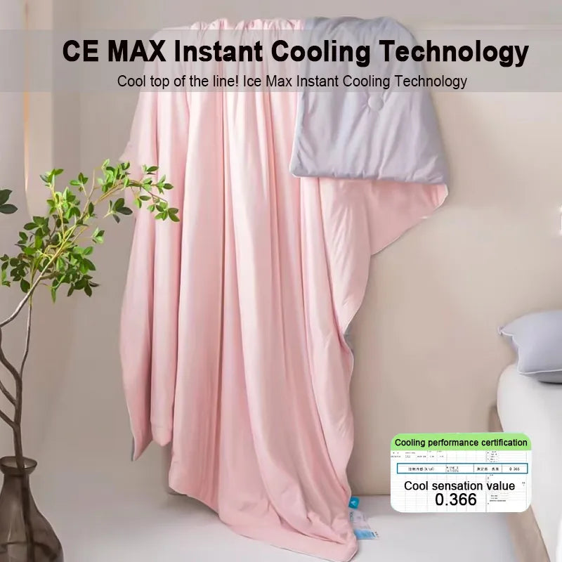 Cooling Blankets Smooth Air Condition Comforter Lightweight Summer Quilt Cool Feeling Fibre Fabric Skin-friendly Breathable