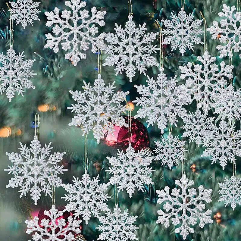 10pcs Xmas Tree Hanging Ornament Simulation Ice Winter