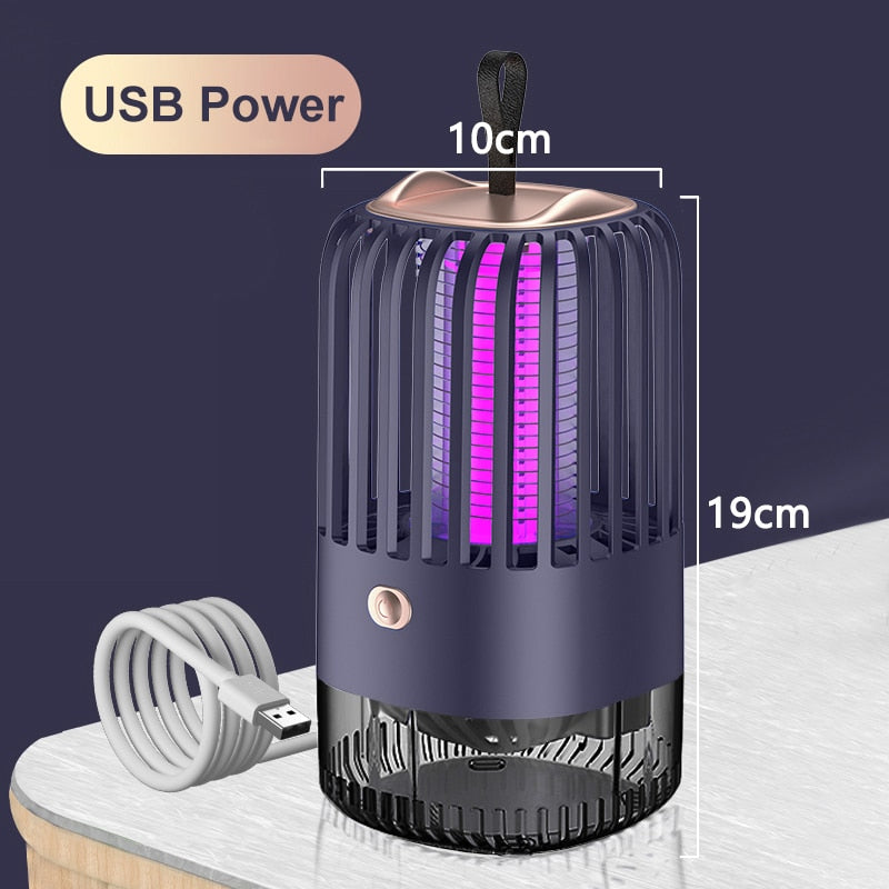 Mosquito Killer Lamp Mute Electric Insect Trap USB Recharg Fly Bug Zapper Radiationless Mosquito Repellent For Bedroom Outdoor