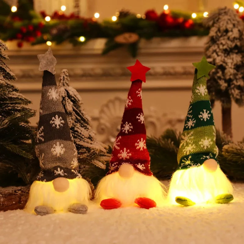 New 6 Styles Glowing Gnome Christmas Faceless Doll