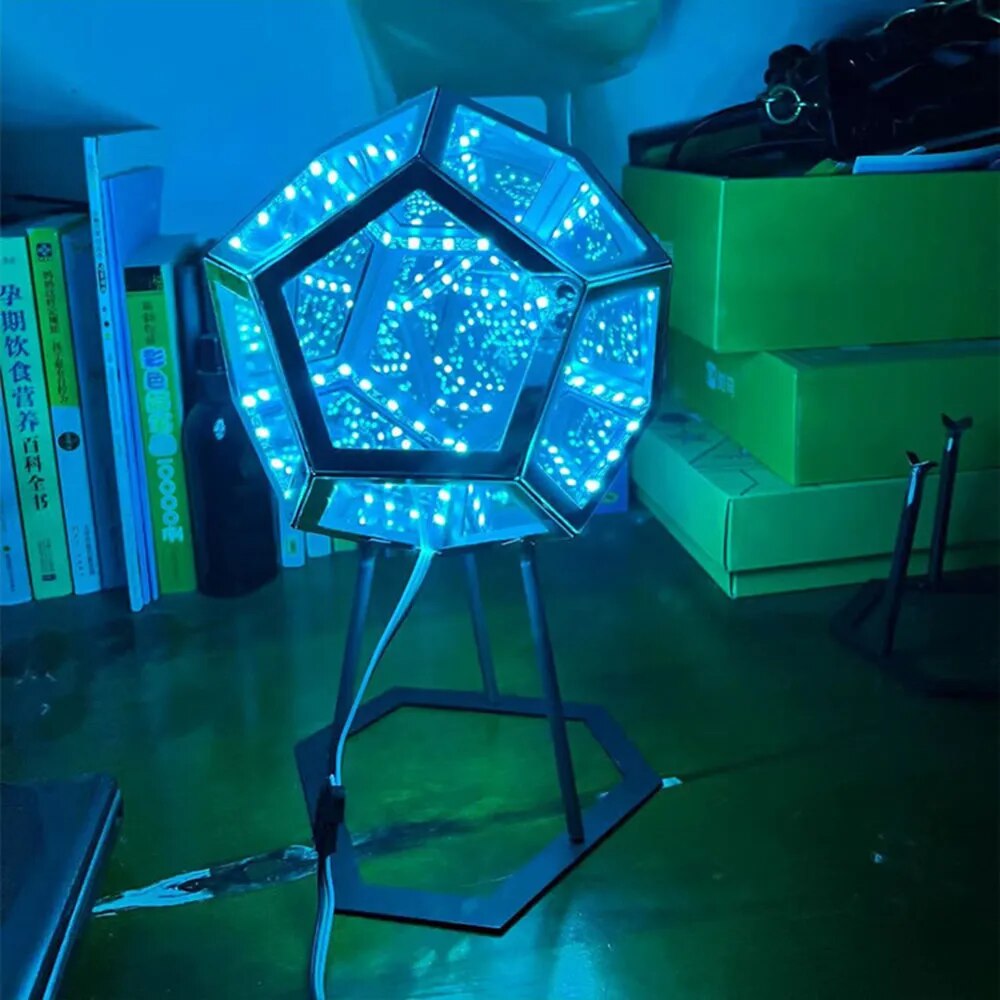 Christmas Decor Night Lights Creative Cool Infinite Dodecahedron Creative Cool Color Art Lights Dream Star Lights Birthday Gifts