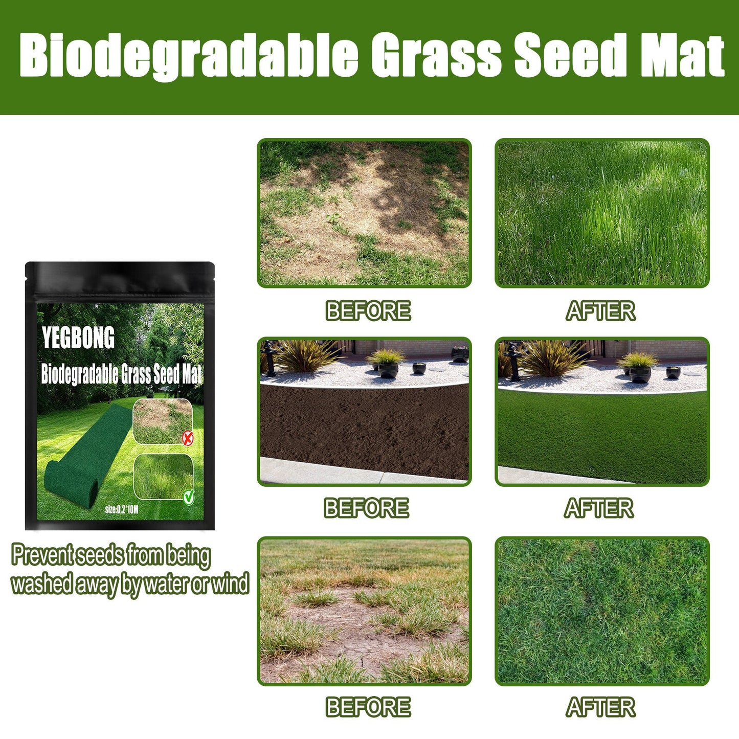 Eco Blanket Non Woven Grass Blanket Biodegradable Seed Mat Gardening Eco Blanket Grass Seed Carpet