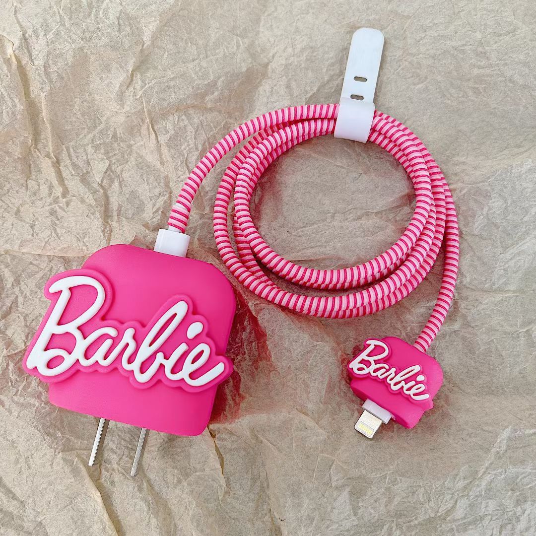 Pink Barbie Data Cable Protective Cover for Iphone 18/20W (LOW STOCK)