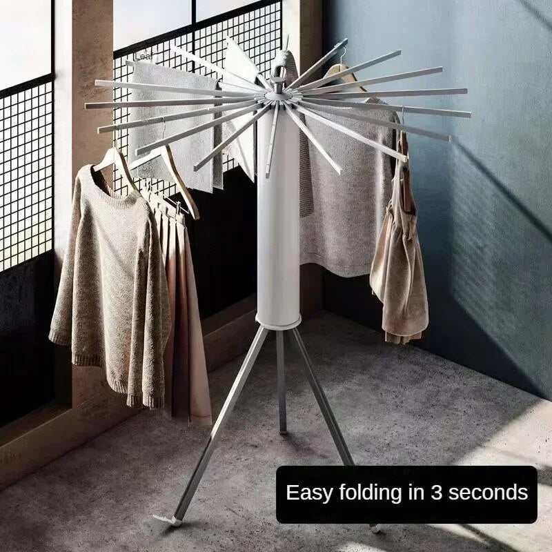 Installation-free Drying Rack Floor Balcony Folding Drying Rods Invisible Indoor Octopus Hanging Clothes Sun Quilt Gods