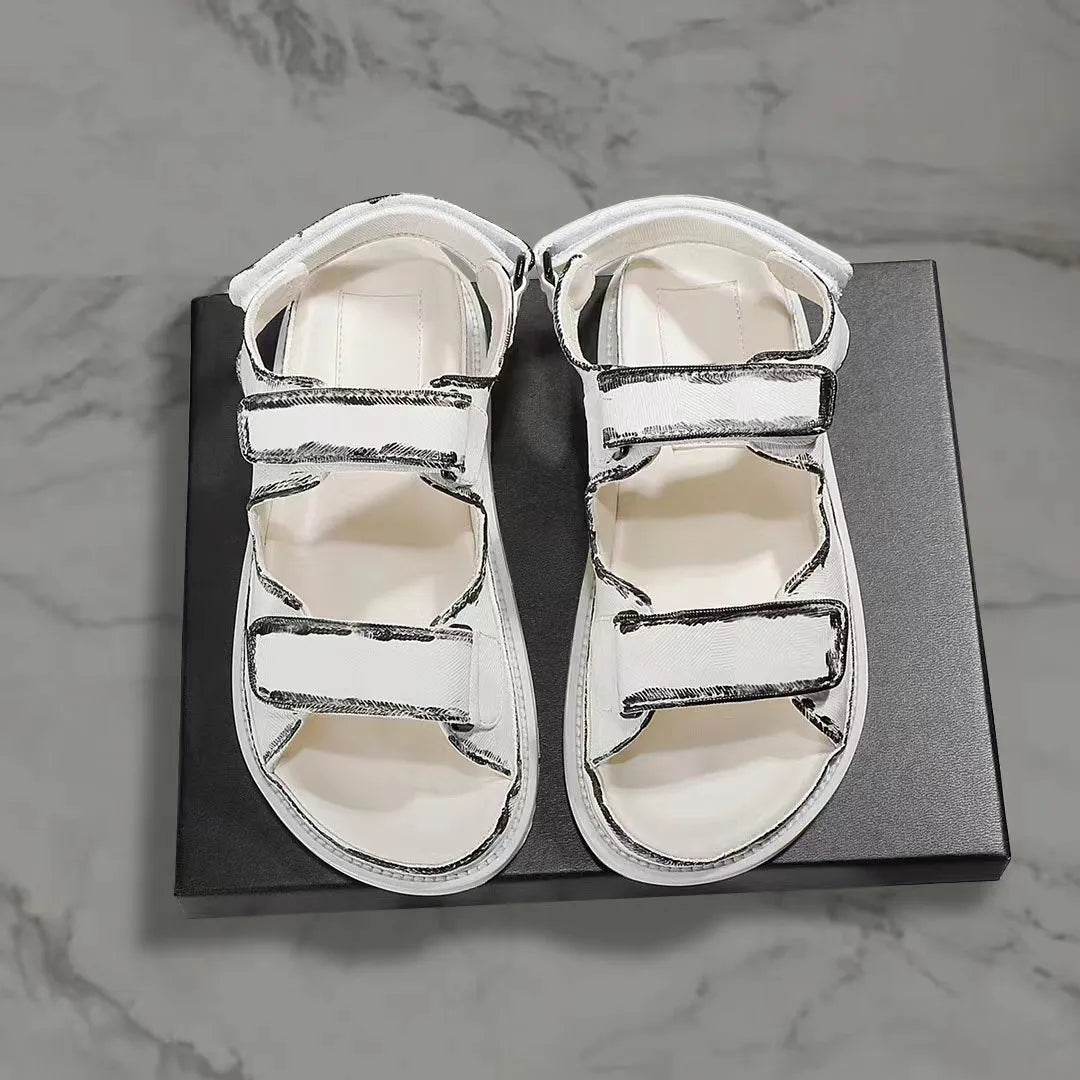 Fashion classic cowhide women's sandals summer vacation Heightening flat sandals Multicolor Real leather lady shoes High Quality