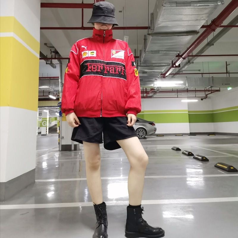 2023 New all-match F1 racing suit Ferraris team riding suit loose casual motorcycle suit