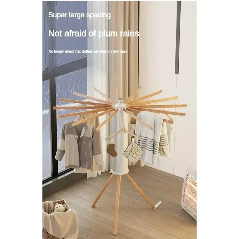 Installation-free Drying Rack Floor Balcony Folding Drying Rods Invisible Indoor Octopus Hanging Clothes Sun Quilt Gods