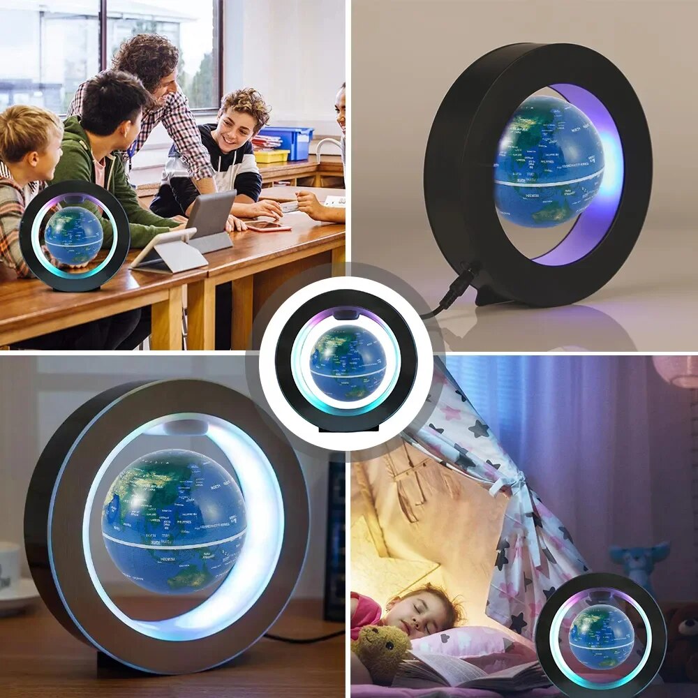 Levitating Lamp Magnetic Levitation Globe LED World Scenery Bedside Lamp Novelty Ball Light Home Decoration Learning Model Tool