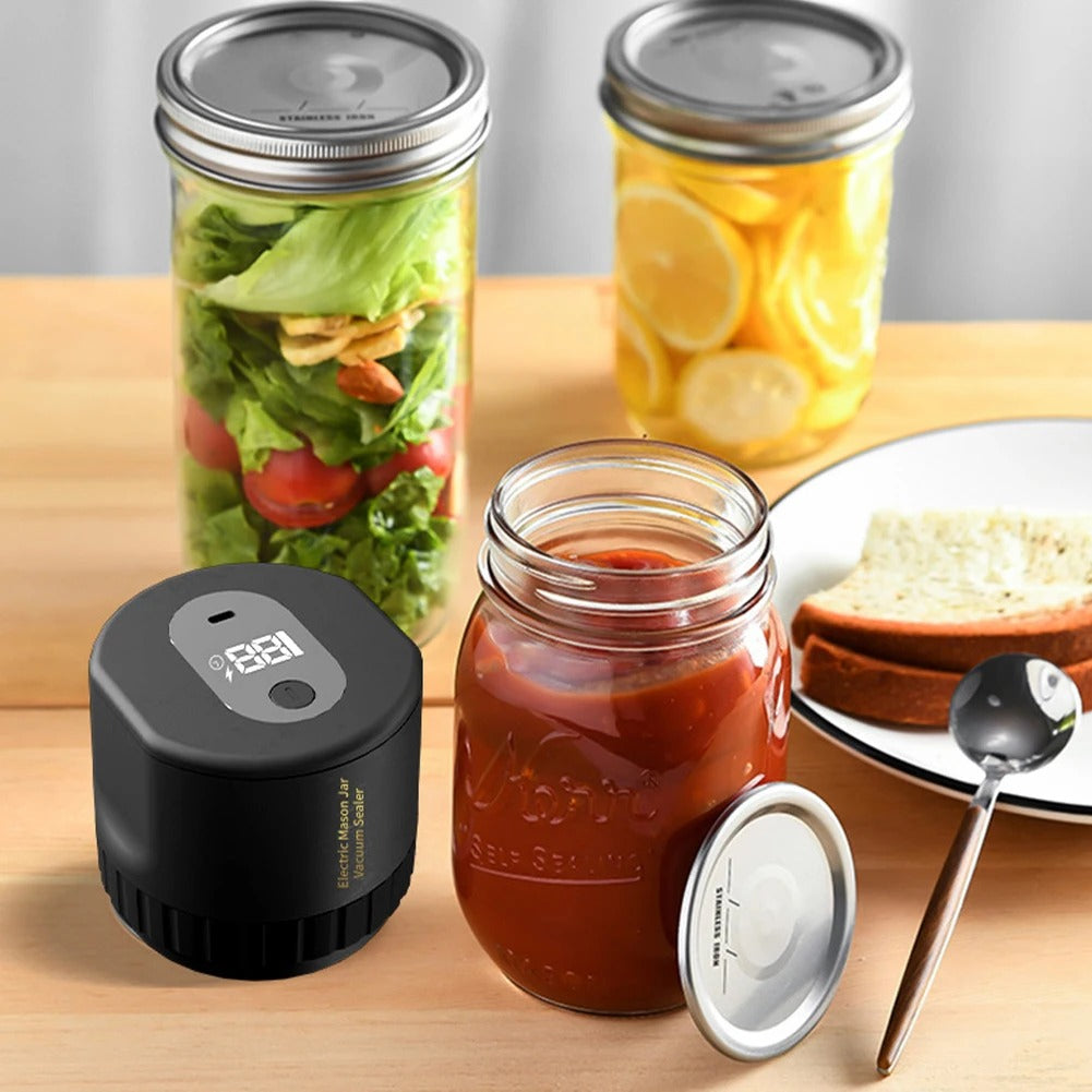 Electric Mason Jar Vacuum Sealer + 10 Extra Sealers - 🚨 58% OFF LAST DAY (ALMOST SOLD OUT)