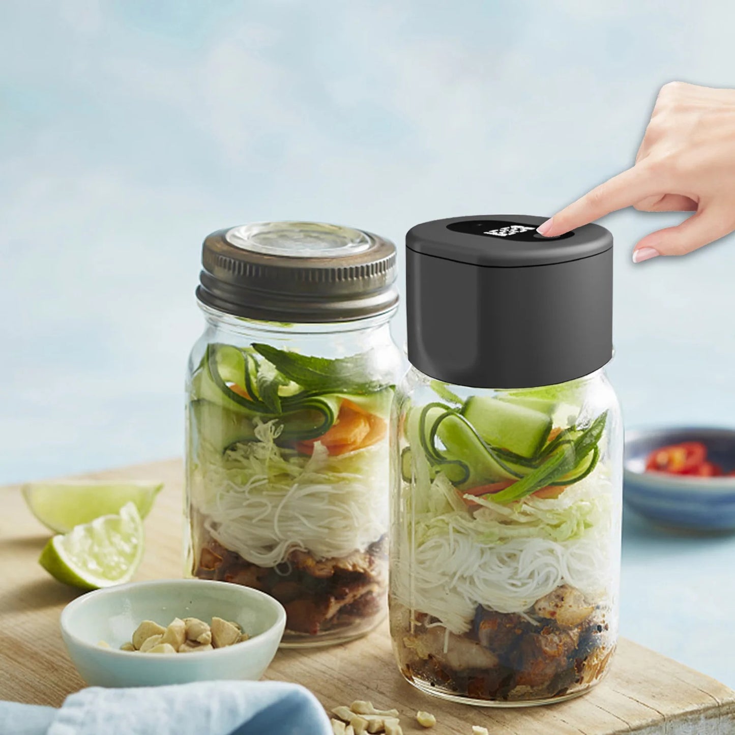 Electric Mason Jar Vacuum Sealer + 10 Extra Sealers - 🚨 58% OFF LAST DAY (ALMOST SOLD OUT)