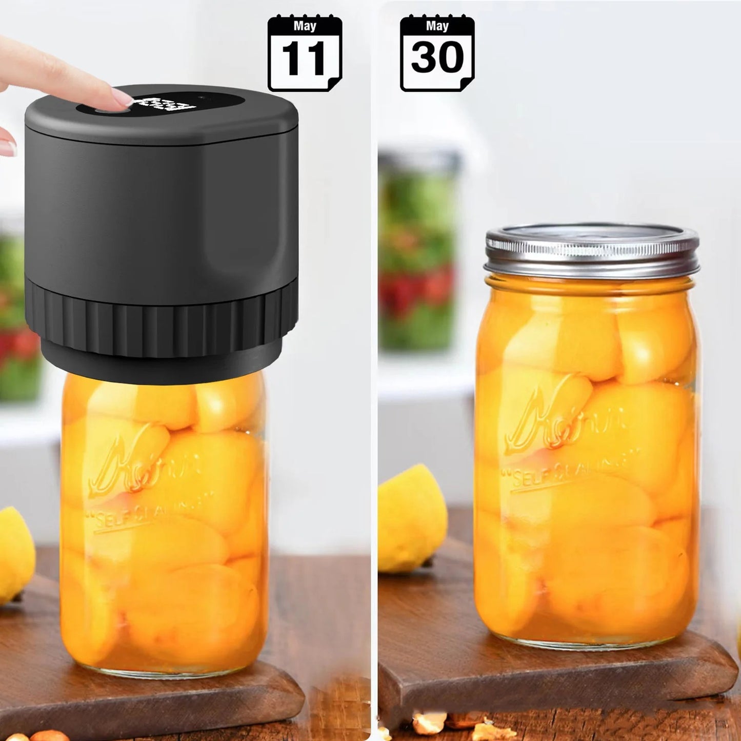 Electric Mason Jar Vacuum Sealer + 10 Extra Sealers - 🚨 58% OFF LAST DAY (ALMOST SOLD OUT)