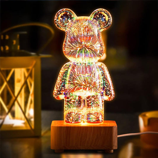 ⏰ Promoção Último Dia 49% de Desconto - Urso de Fogos de Artifício 3D | Luz de Decoração Noturna