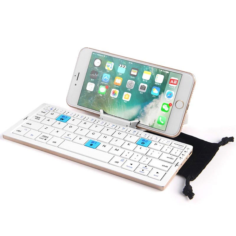 (ALMOST SOLD OUT) Premium Quality Mini Folding Bluetooth Keyboard + Stand + Charger + Travel Case [1 year warranty]- 🚨 86% OFF LAST DAY🚨