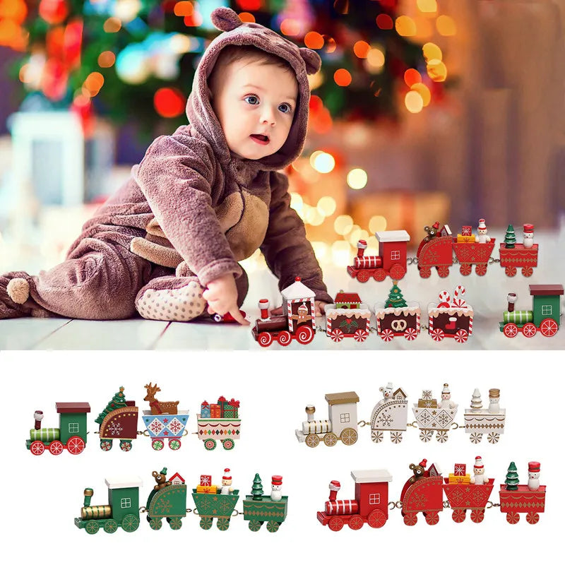 Wooden/Plastic Train Christmas Ornament Merry Christmas