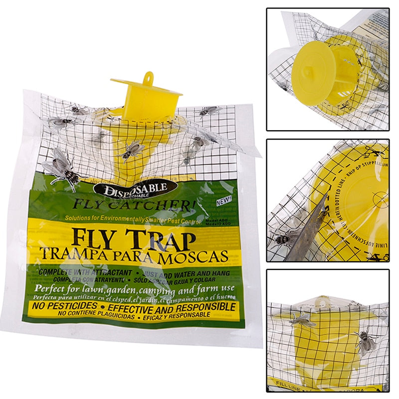 6pcs Hanging Fly Trap Disposable Fly Catcher Bag Mosquito Trap Catcher Fly Wasp Insect Bug Killer Flies Trap For Outdoor