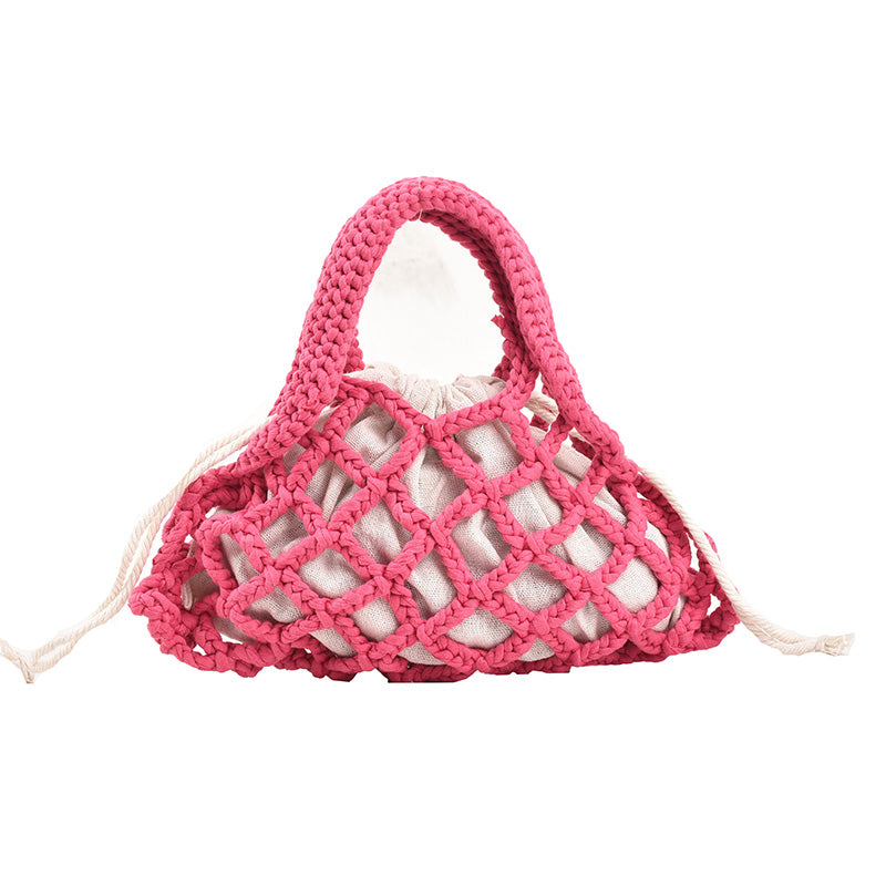 Woven Hollow Mesh Hot Selling Hand-Held Hot Girls Barbie Pink