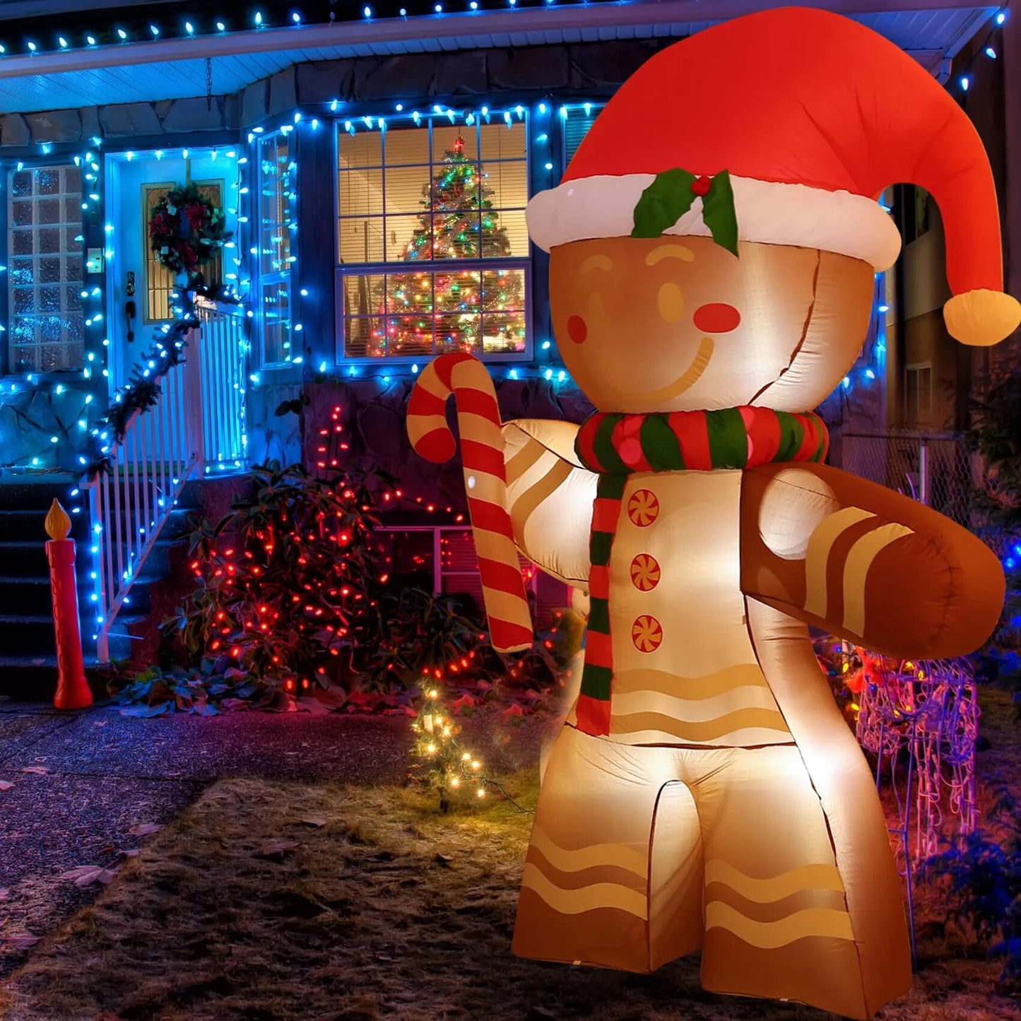 Christmas 2.2m Gingerbread Man with Built-in LED