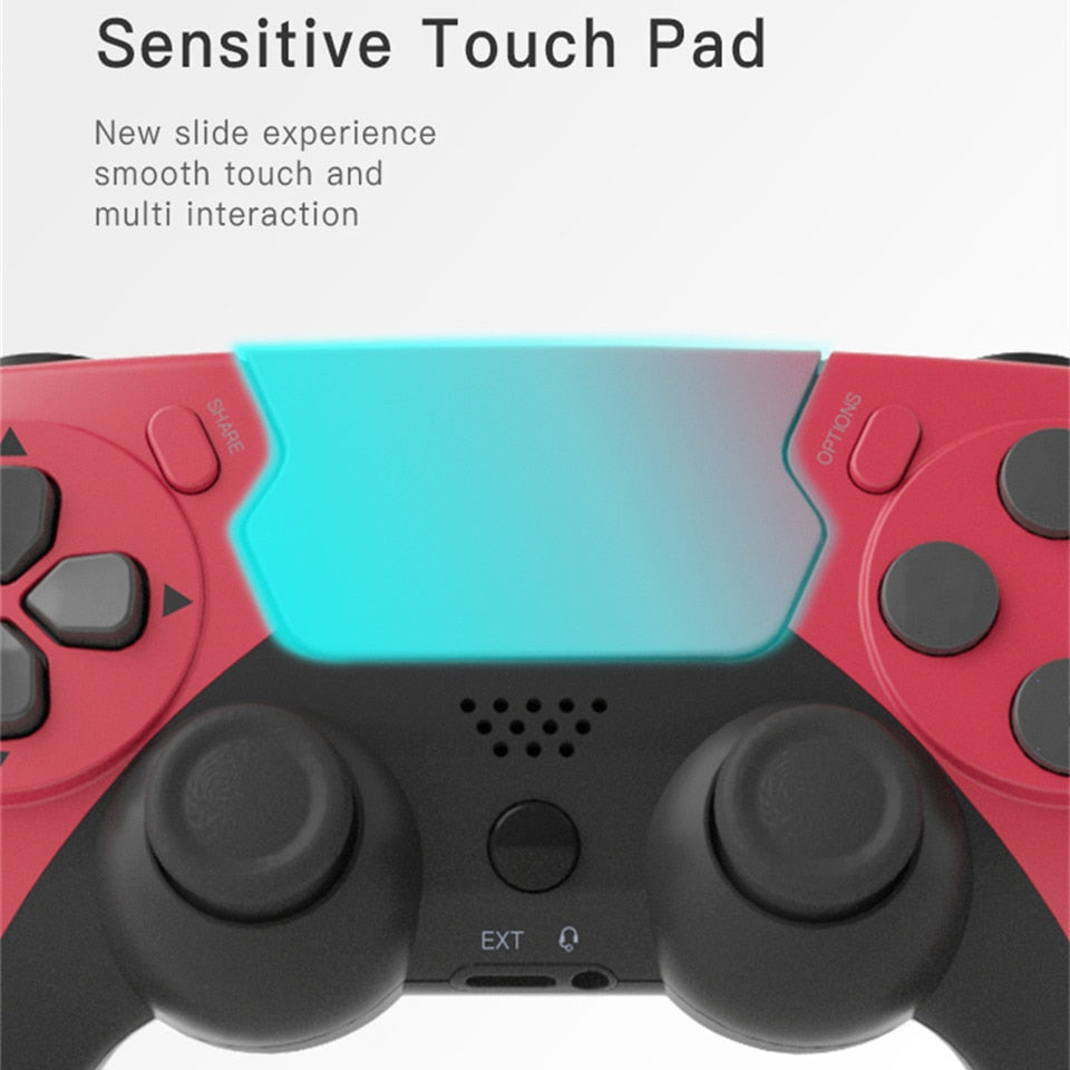 New Wireless Controller Bluetooth Gamepad Double Vibration 6Axis Joypad With Touchpad Microphone Earphone Port For PS4 PS3 PC