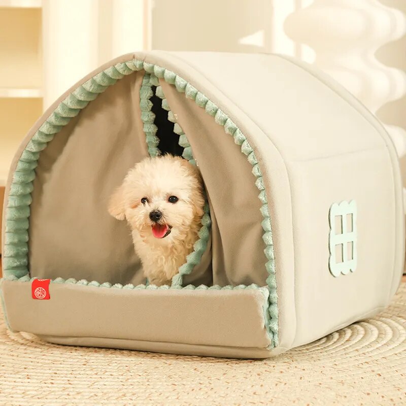 Dog Bed Cozy Cave Washable Cat Tent House With Soft Cushion Warm Funny For Small Medium Baby Pet Accessories Beds And Furniture