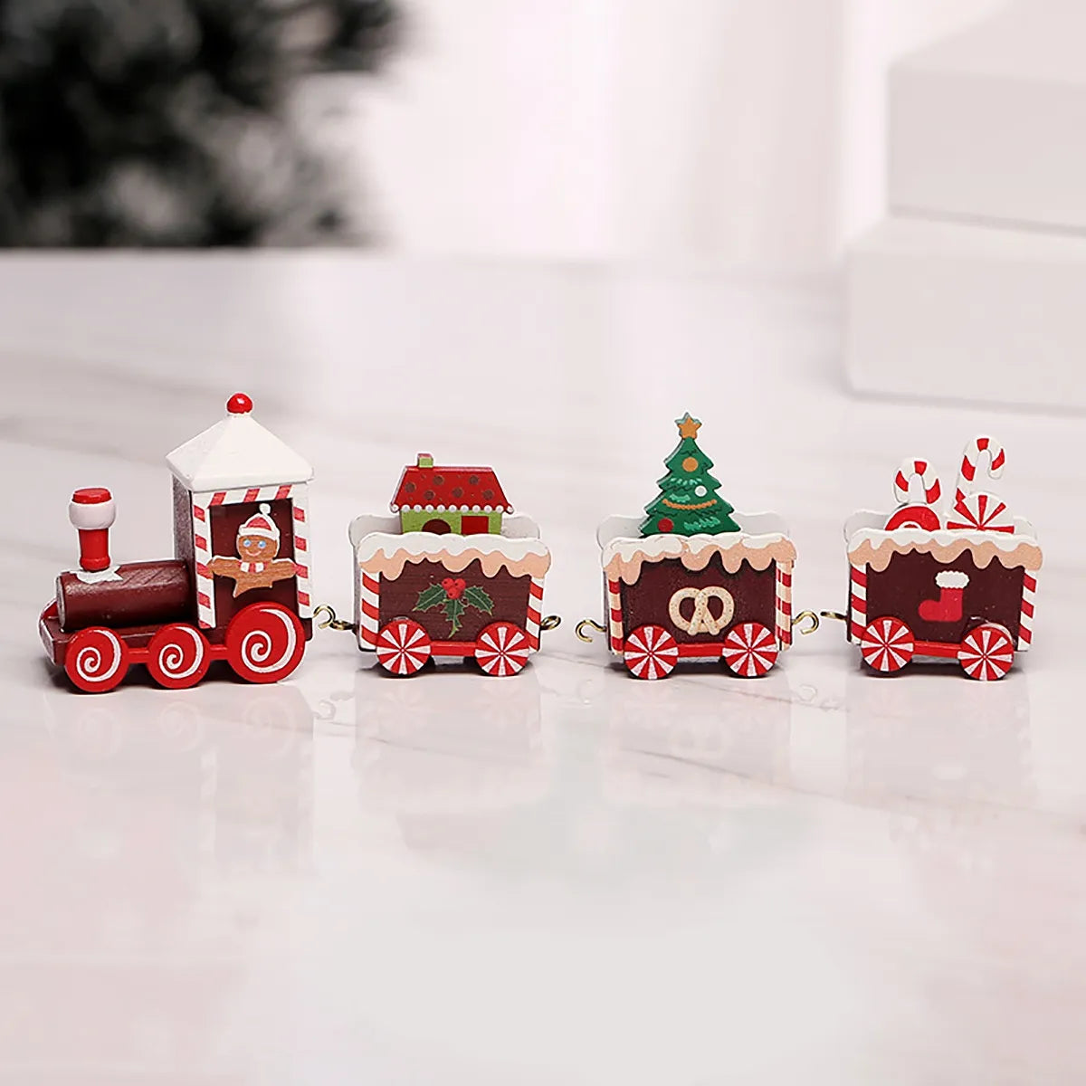 Wooden/Plastic Train Christmas Ornament Merry Christmas