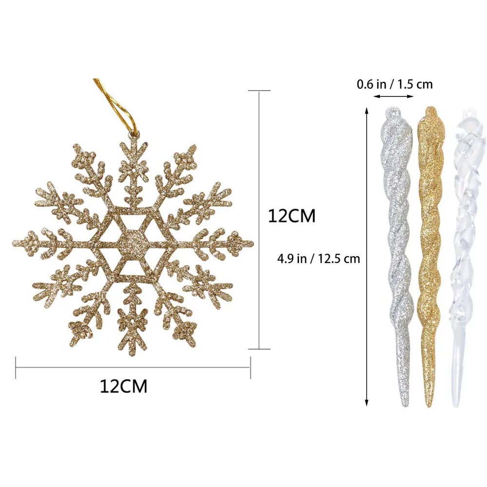 10pcs Xmas Tree Hanging Ornament Simulation Ice Winter