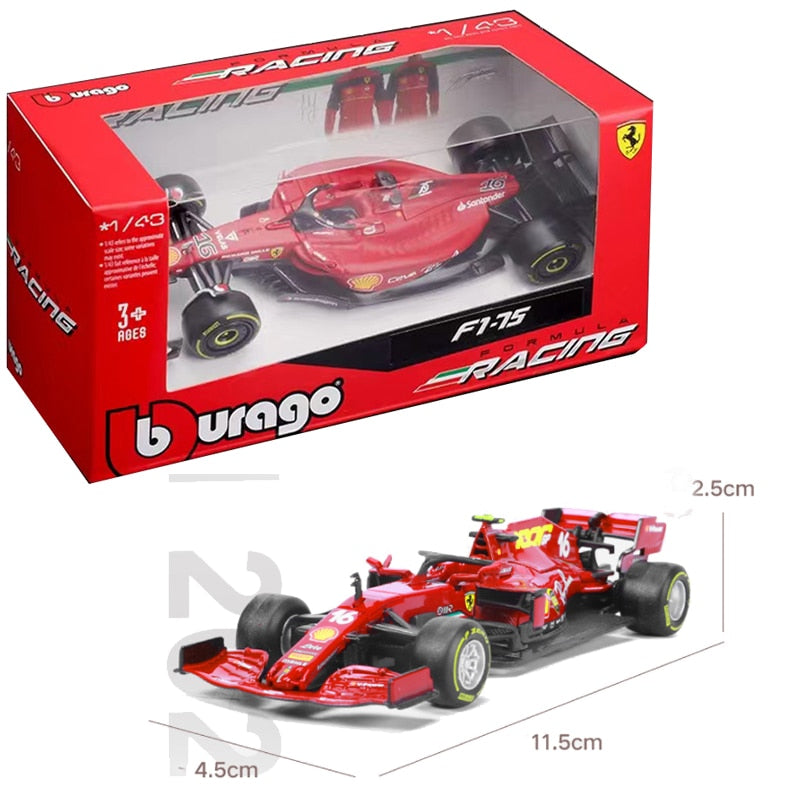 Bburago Scale 1:43 F1 Car Model Mercedes Ferrari Redbull Racing SF21 RB16B W12E Metal Diecast Verstappen Collectible Miniature