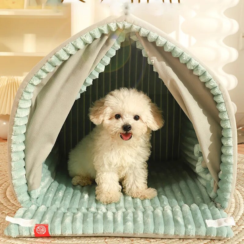 Dog Bed Cozy Cave Washable Cat Tent House With Soft Cushion Warm Funny For Small Medium Baby Pet Accessories Beds And Furniture