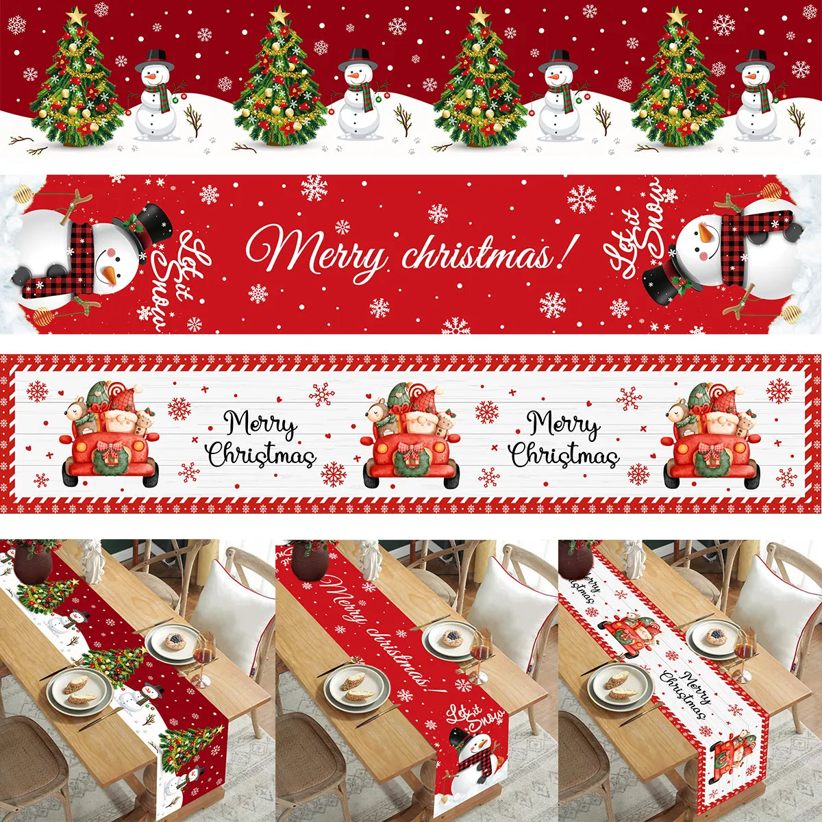 Christmas Table Runner Merry Christmas