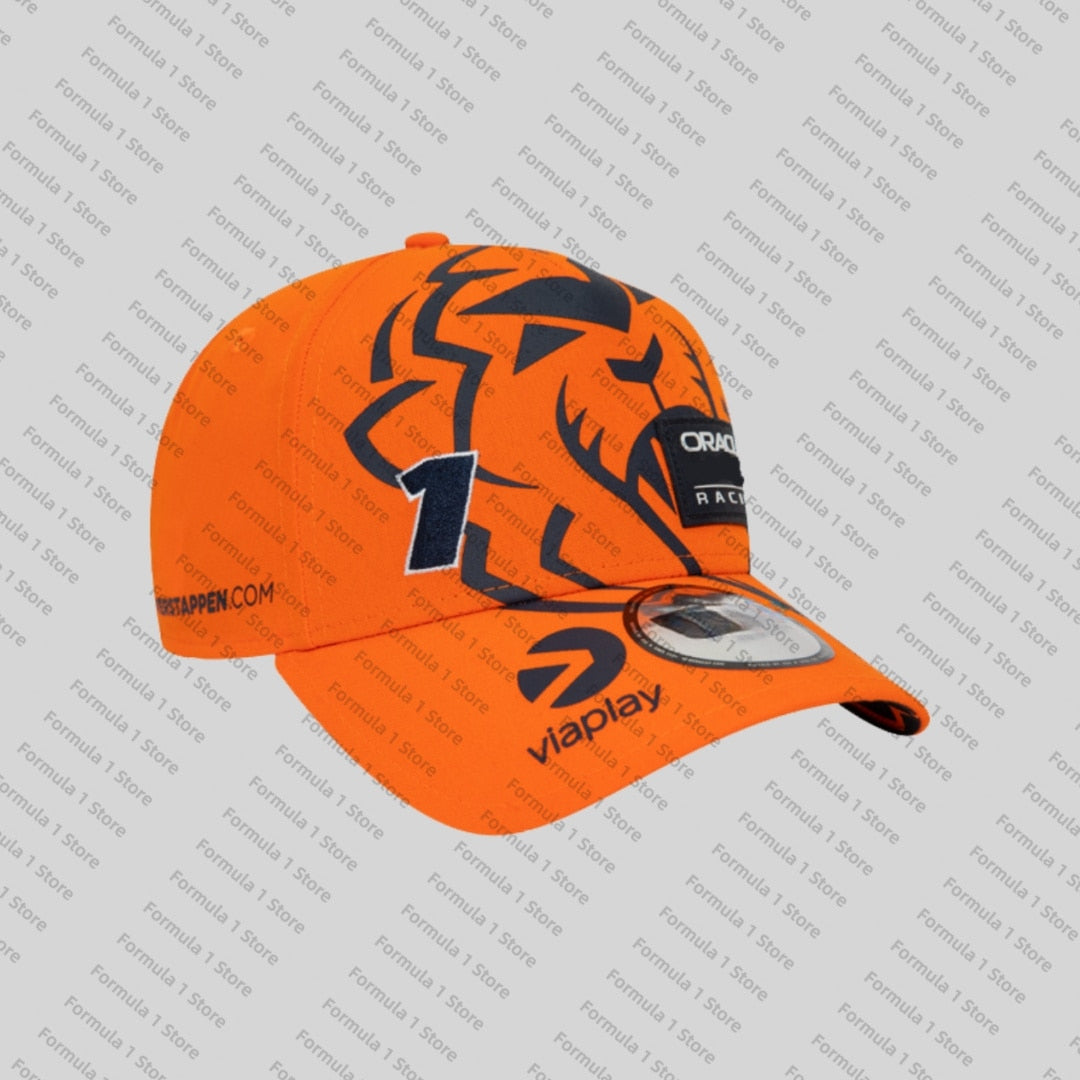 High Quality Official Website Red Color Bull Racing Team F1 Orange Lion Driver Cap 2023 Max Verstapen Cap Hat Formula 1 Sun Hat