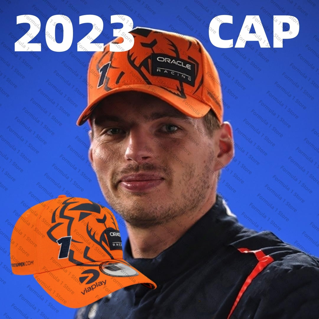 High Quality Official Website Red Color Bull Racing Team F1 Orange Lion Driver Cap 2023 Max Verstapen Cap Hat Formula 1 Sun Hat