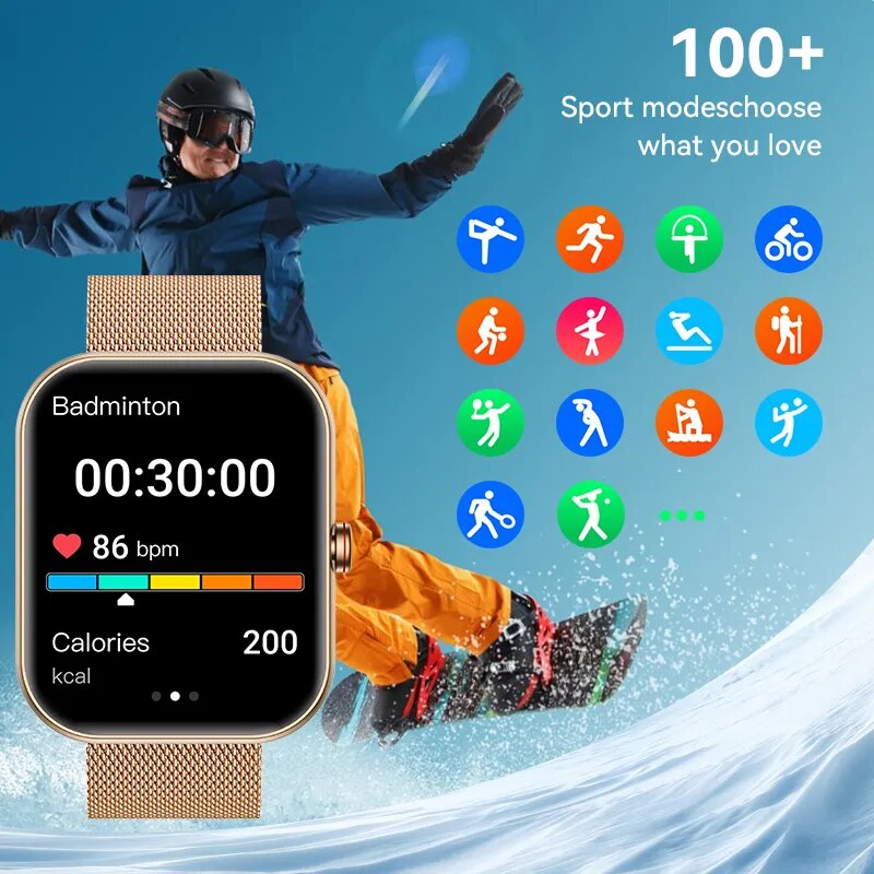 LIGE Smart Watch Woman Bluetooth Call AI Voice Waterproof IP68 Bracelet Heart Rate Blood Pressure Tracker 2023 Smartwatch Ladies